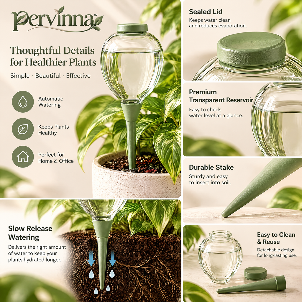 pervinna™ Automatic Drip Watering Spike — features and details