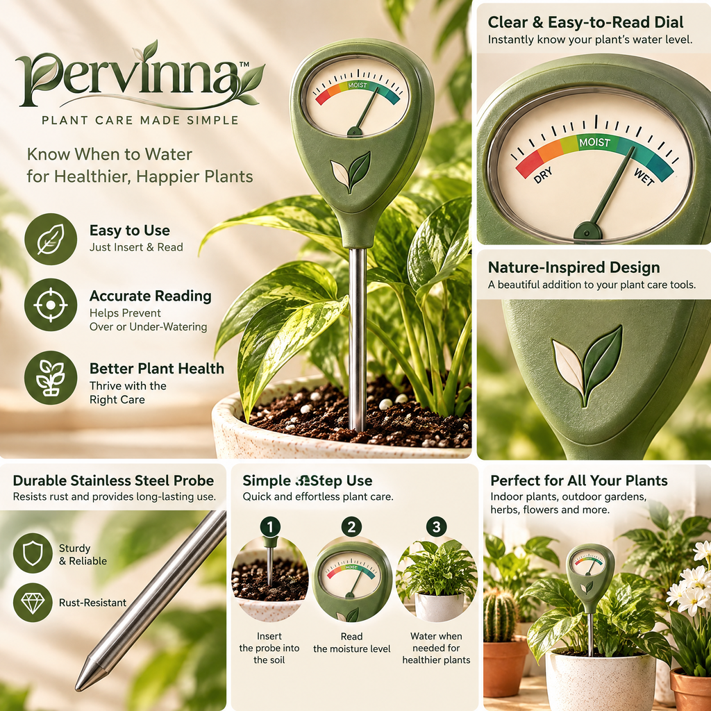 pervinna™ Indoor Plant Soil Moisture Meter — product overview