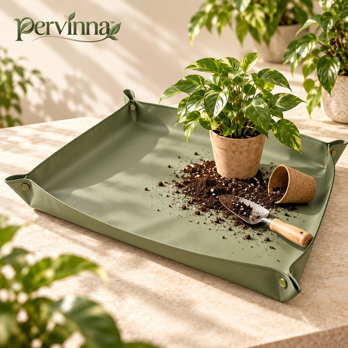 pervinna™ Waterproof Indoor Repotting Mat — main lifestyle view